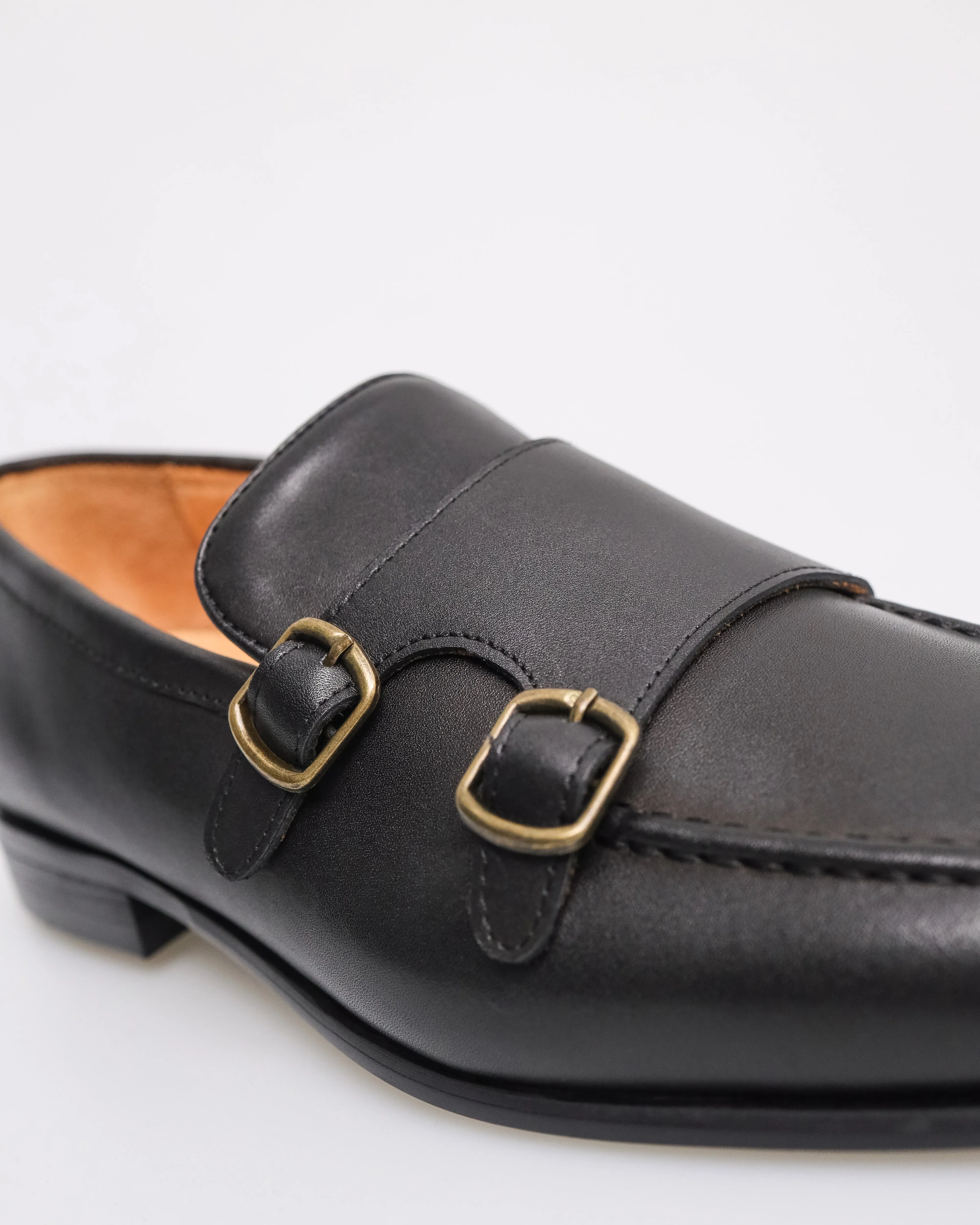 Tomaz F351 Men's Double Monk Strap Loafers (Black)