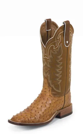 Tony Lama Mens San Saba Cognac Vintage Full Quill Ostrich Boots
