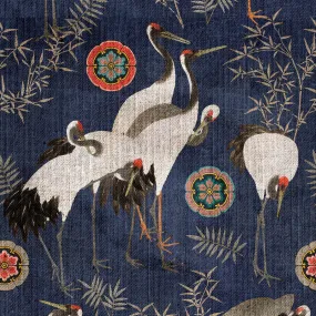 Tsuru Indigo Wallpaper