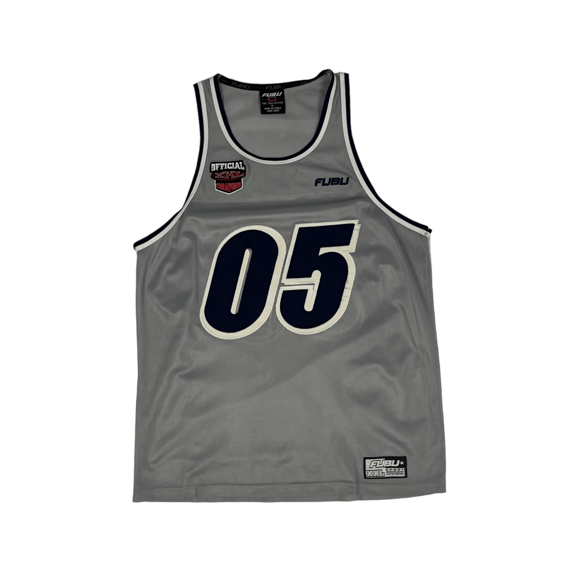 Vintage 90s Grey Fubu Basketball Tee - Large