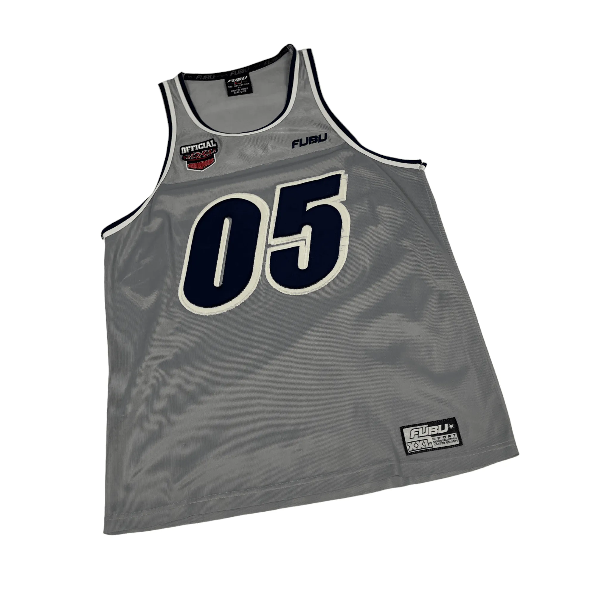 Vintage 90s Grey Fubu Basketball Tee - Large