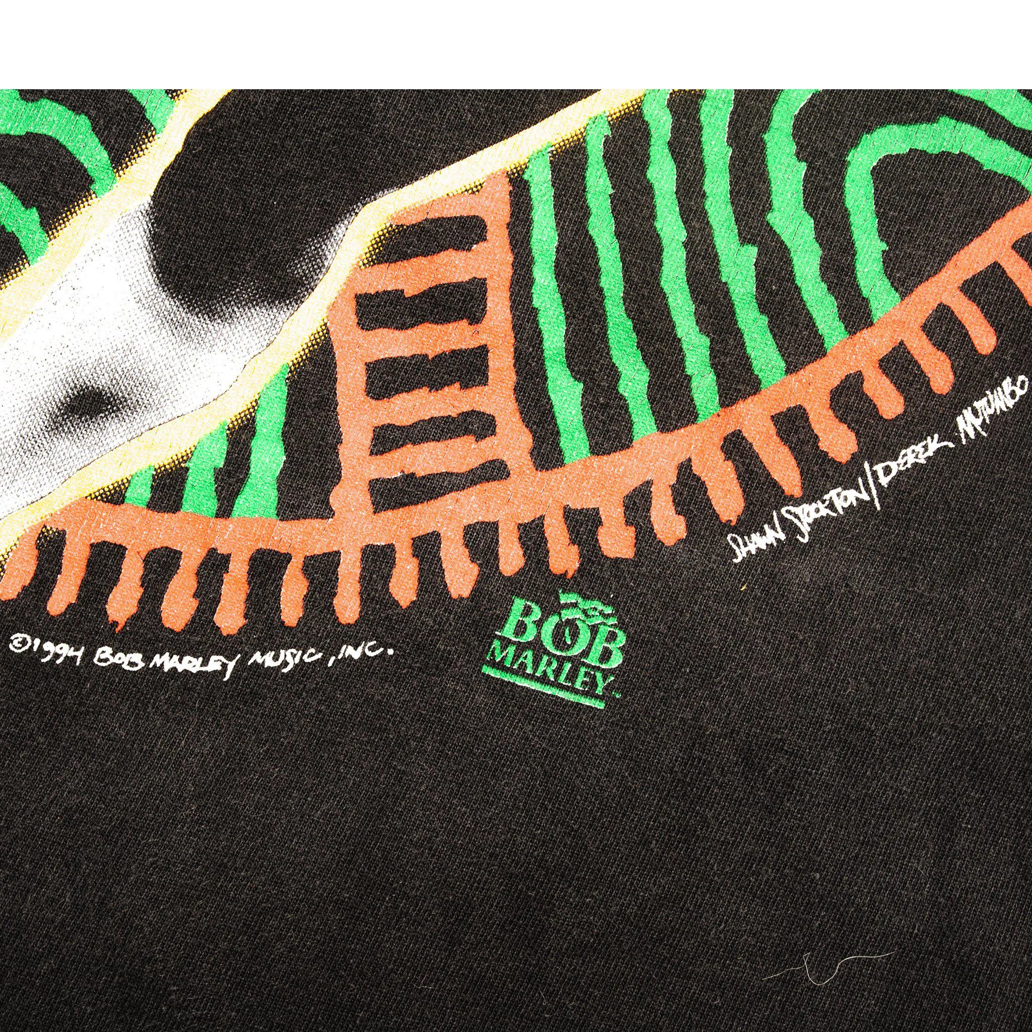 VINTAGE BOB MARLEY SOCCER TEE SHIRT 1994 SIZE LARGE