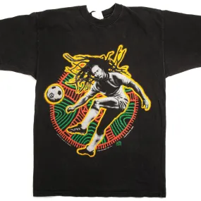 VINTAGE BOB MARLEY SOCCER TEE SHIRT 1994 SIZE LARGE