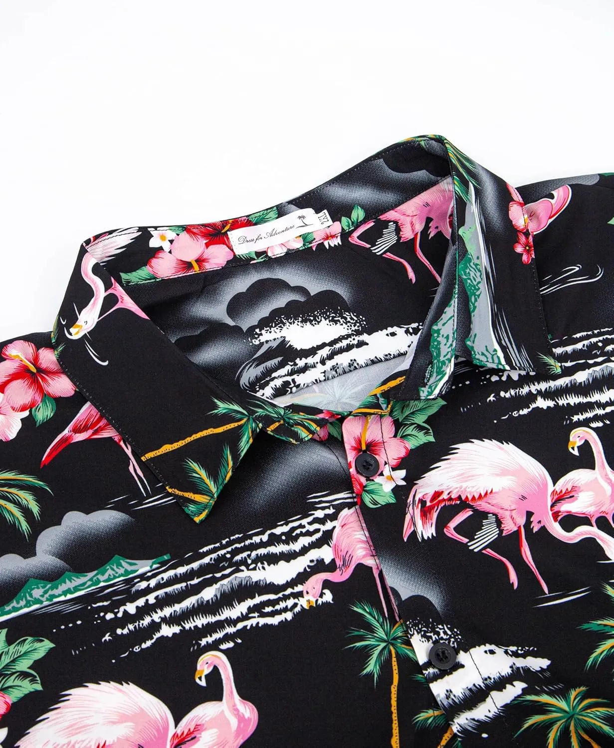Weecreeture Big and Tall Men's Hawaiian Shirt - Short Sleeve, Tropical Floral Button Down Casual Summer Beach Shirt