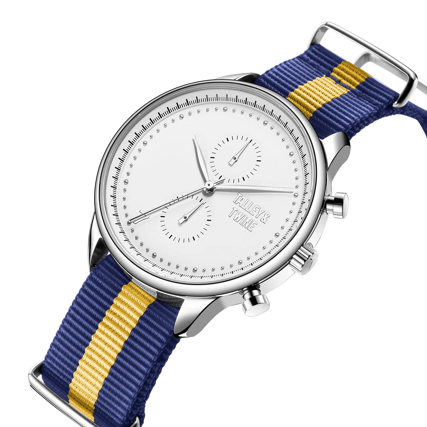 White & Silver - Blue & Gold Canvas Band