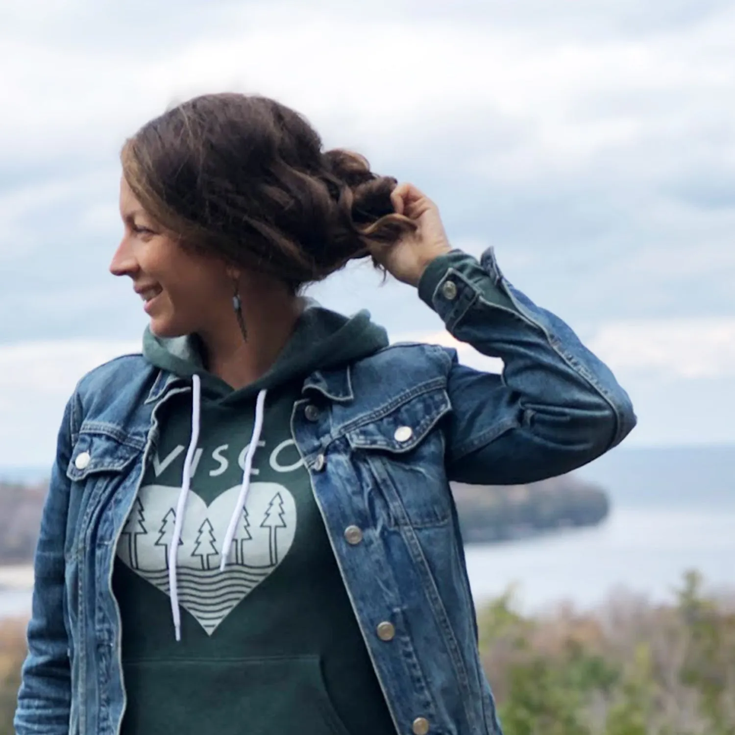 Wisco Roots Heather Forest Hoodie