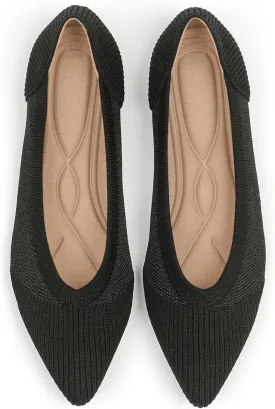 Women's Flats Shoes Pointed Toe Knit Ballet Comfortable Dressy Mesh Flat